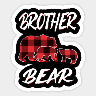 Brother Bear Red Plaid Christmas Pajama Matching Family Gift Sticker